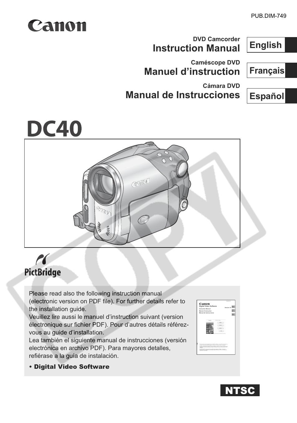 Canon DC 40 User Manual | 144 pages