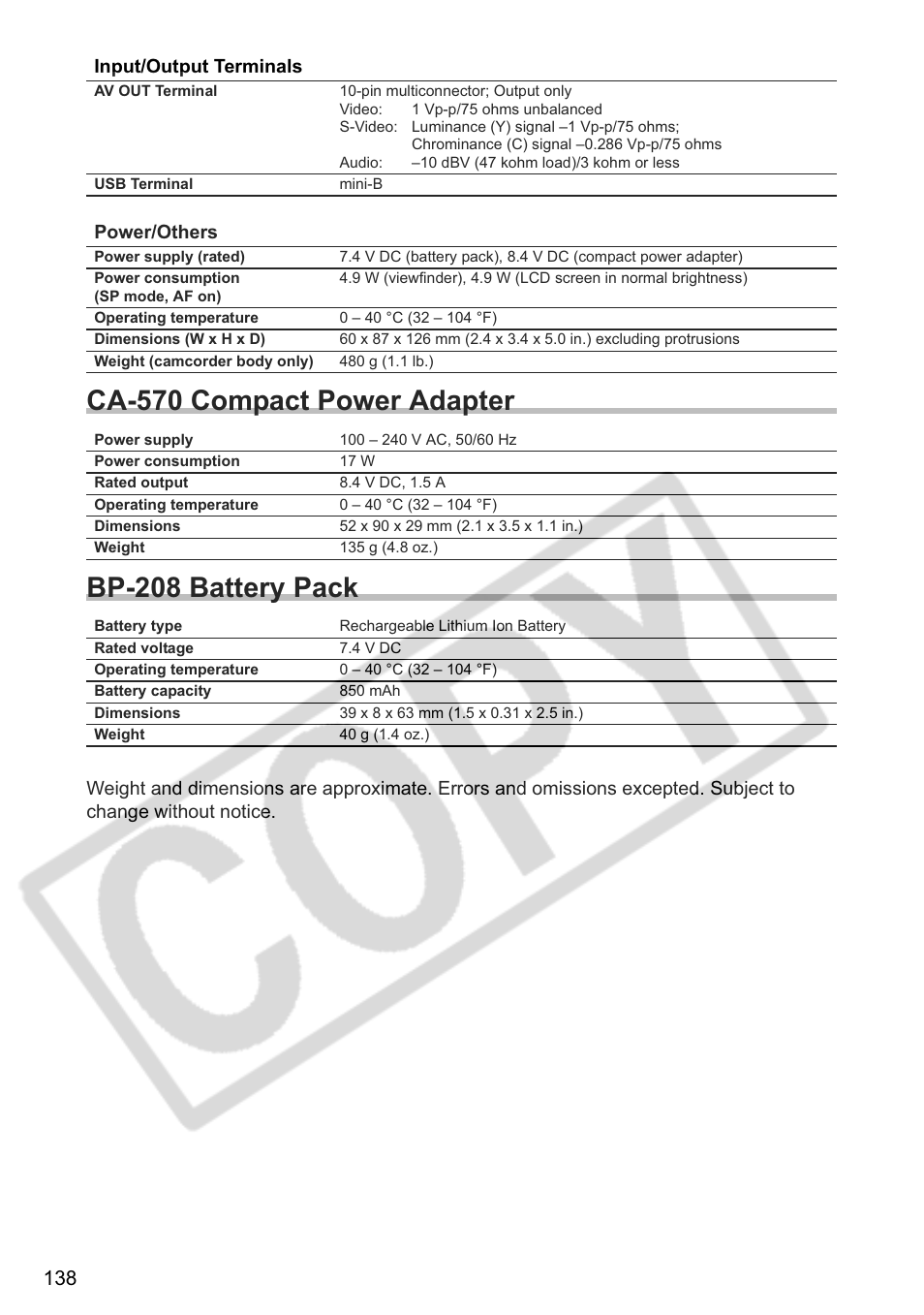 Canon DC 40 User Manual | Page 138 / 144