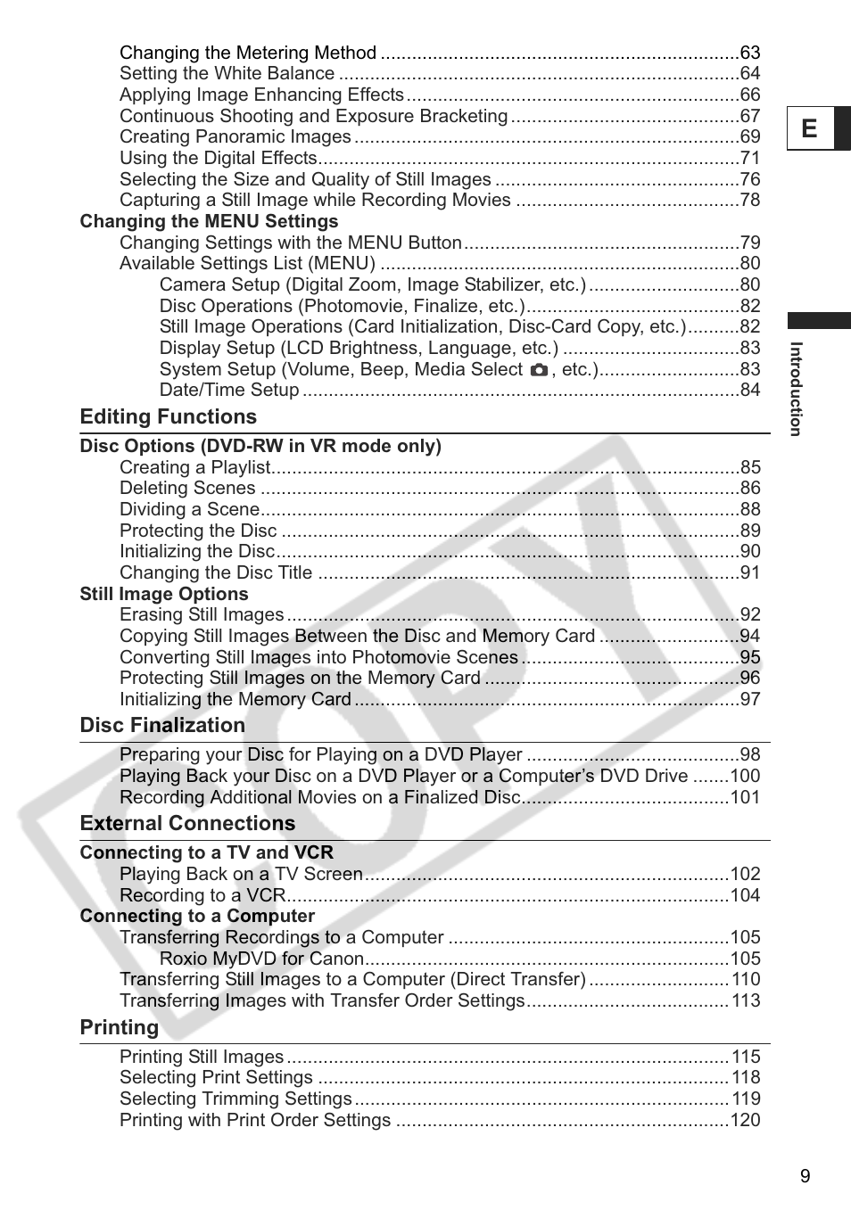 Canon DC 40 User Manual | Page 9 / 144