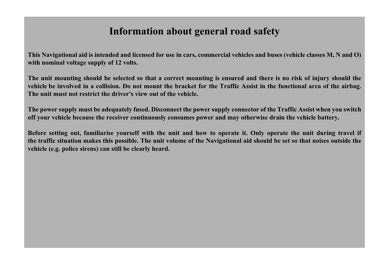 Information about general road safety, Qirupdwlrq derxw jhqhudo, Urdg vdihw | Qirupdwlrq derxw jhqhudo urdg vdihw | Becker TRAFFIC ASSIST 7914 User Manual | Page 6 / 74
