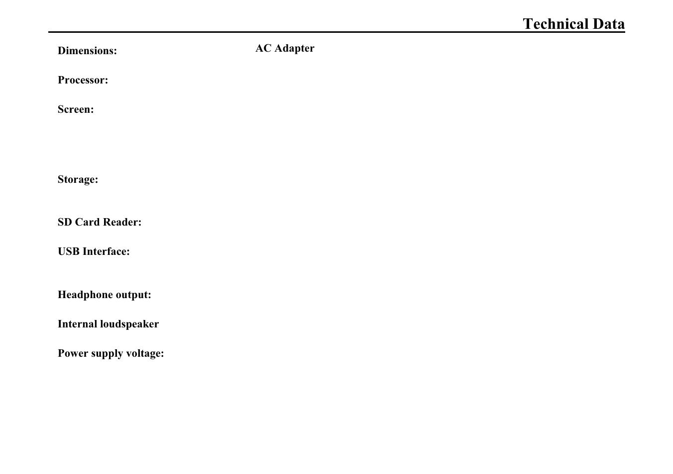 Technical data, 7hfkqlfdo 'dwd | Becker TRAFFIC ASSIST 7914 User Manual | Page 73 / 74