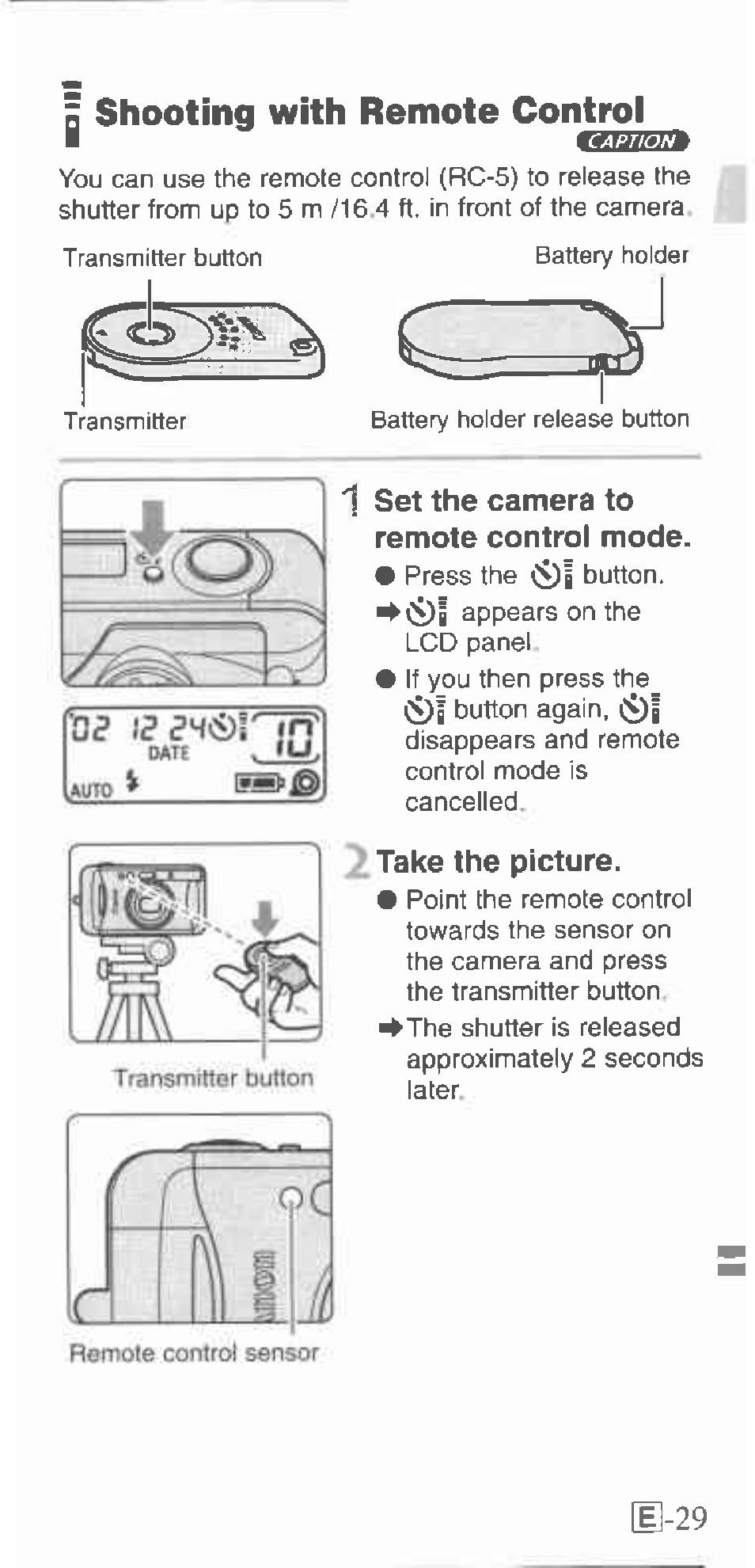 5 shooting with remote control | Canon 130U User Manual | Page 29 / 39