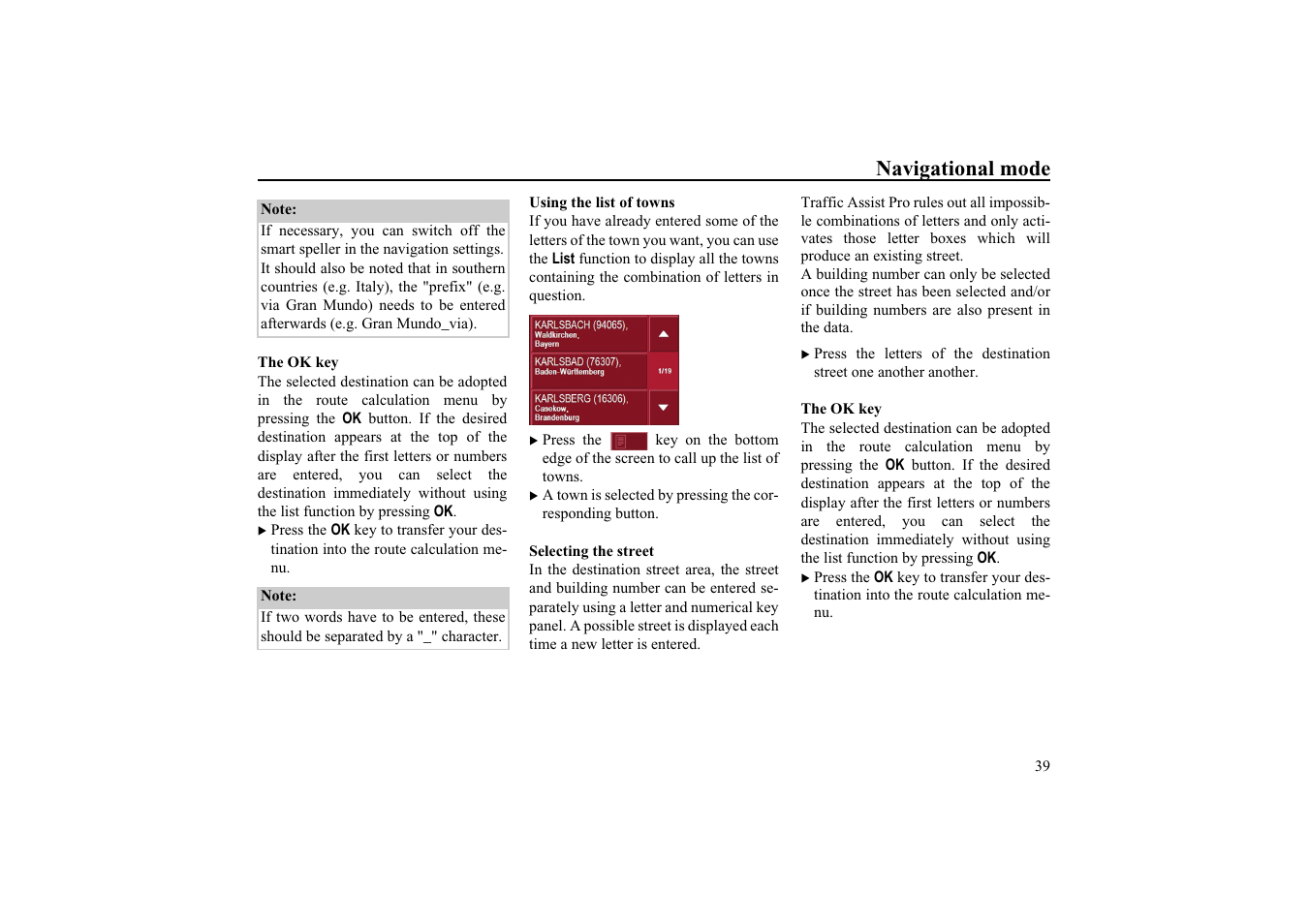 Navigational mode | Becker EDITION TRAFFIC ASSIST PRO 7929 TMC User Manual | Page 39 / 84