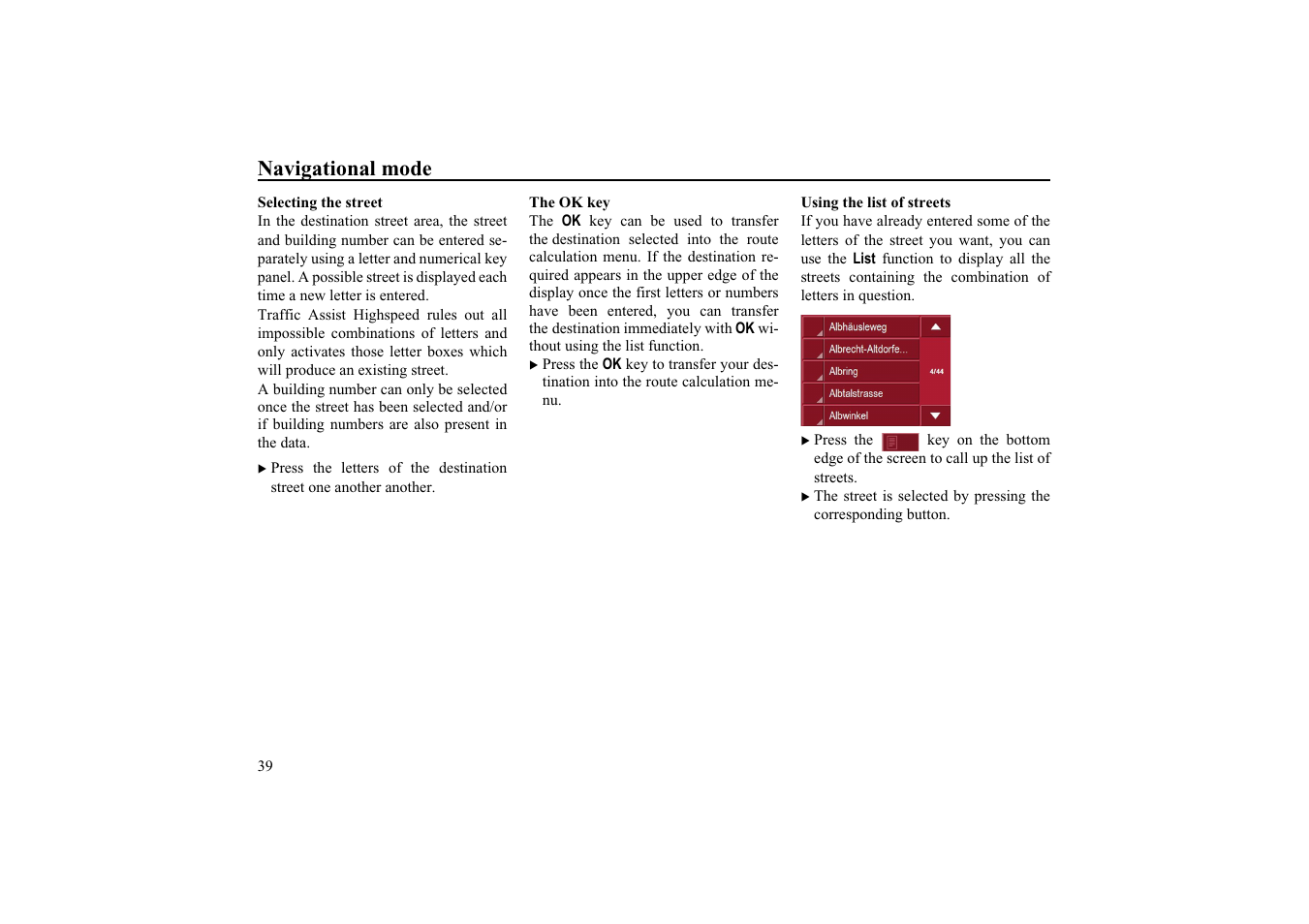 Navigational mode | Becker TRAFFIC ASSIST HIGHSPEED 7934 User Manual | Page 40 / 85