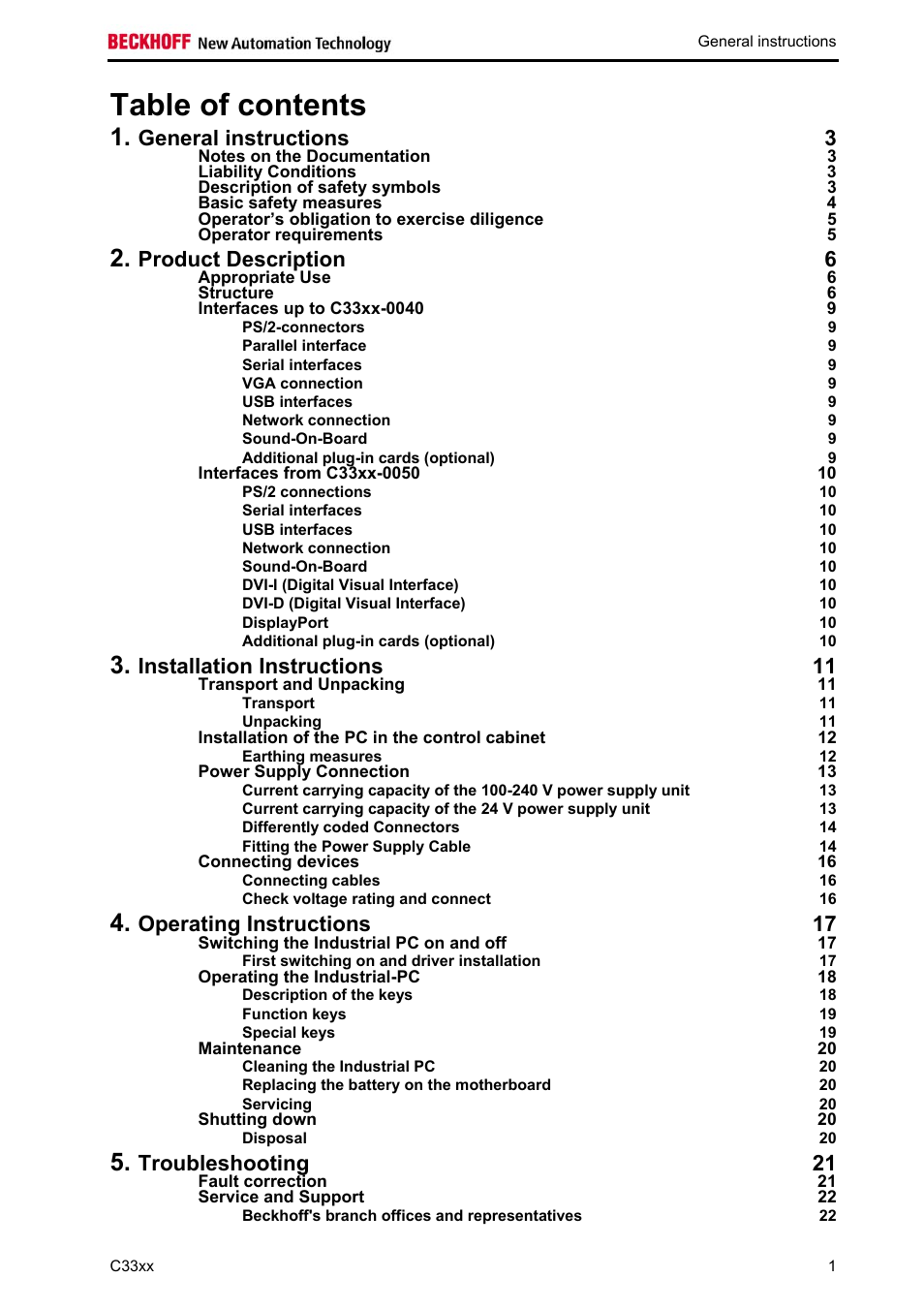 BECKHOFF C33xx User Manual | Page 3 / 29
