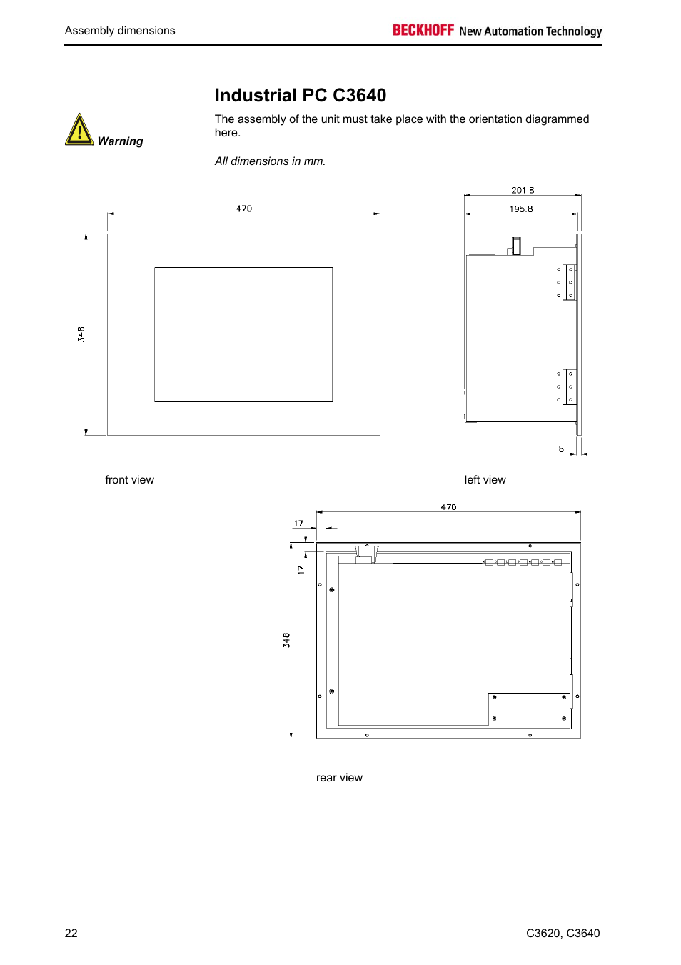 Industrial pc c3640 | BECKHOFF C3620 User Manual | Page 24 / 26