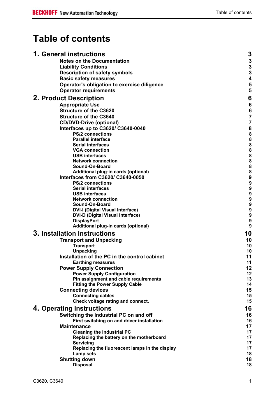 BECKHOFF C3620 User Manual | Page 3 / 26