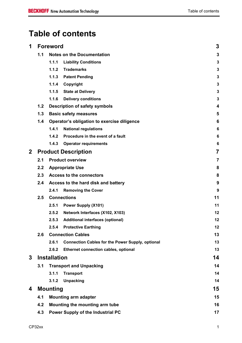 BECKHOFF CP32xx User Manual | Page 3 / 31