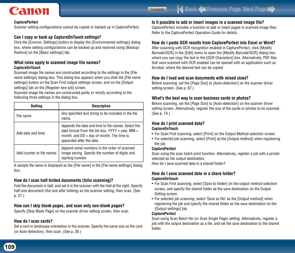 Back previous page next page | Canon DR-2510M User Manual | Page 109 / 118