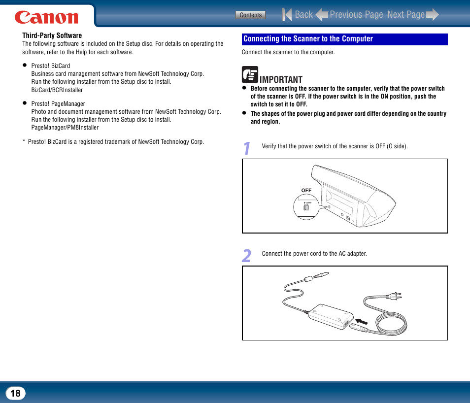 Connecting the scanner to the computer | Canon DR-2510M User Manual | Page 18 / 118