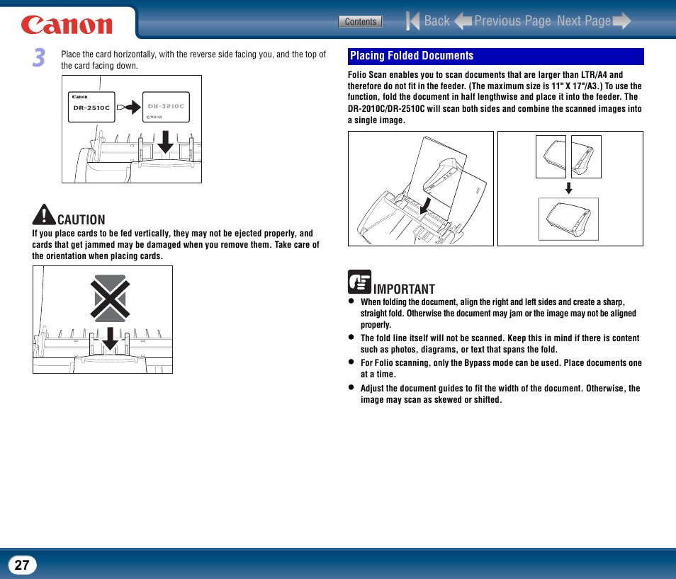 Placing folded documents | Canon DR-2510M User Manual | Page 27 / 118