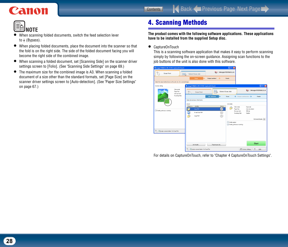 Scanning methods | Canon DR-2510M User Manual | Page 28 / 118