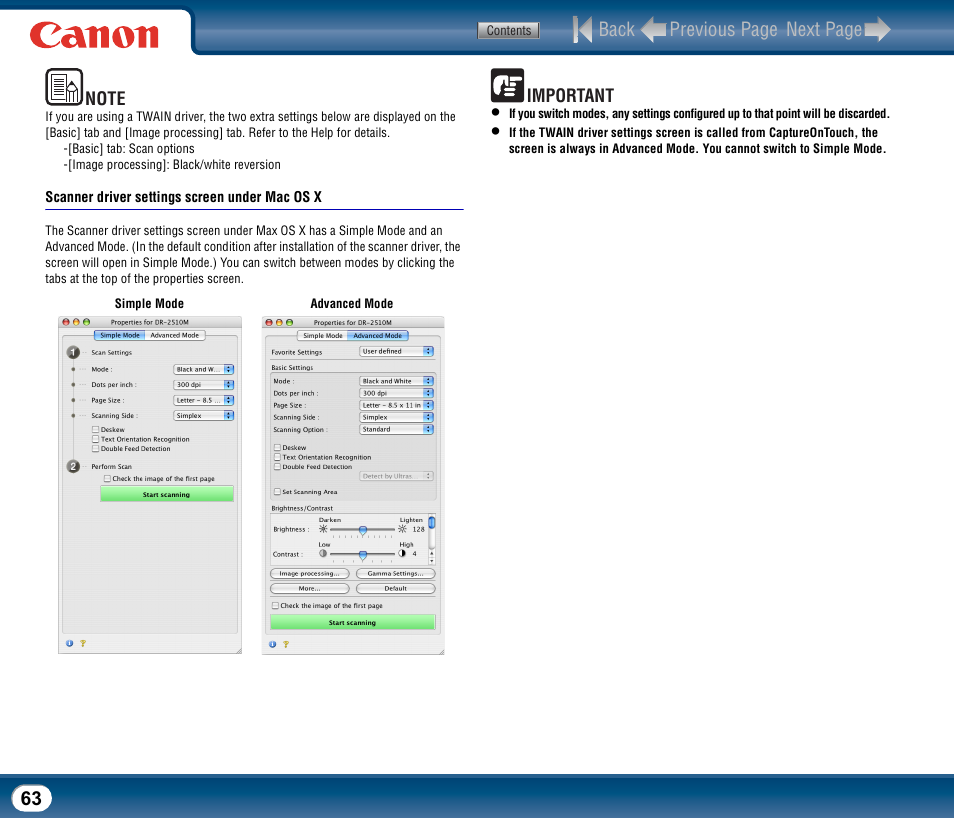 Back previous page next page | Canon DR-2510M User Manual | Page 63 / 118