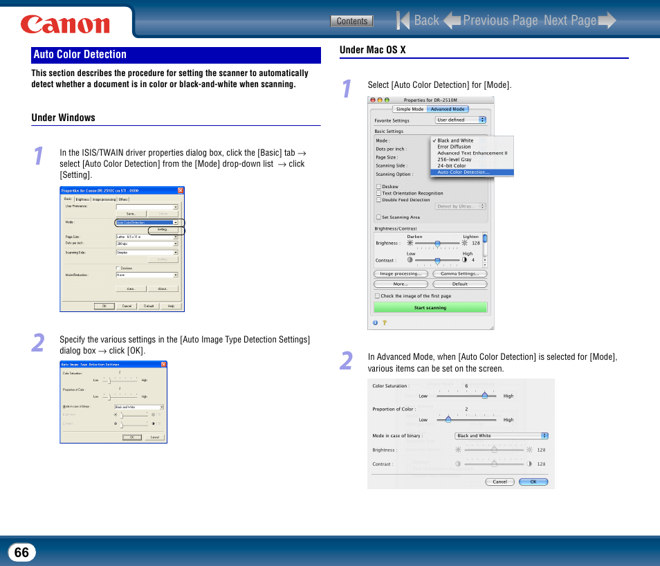 Auto color detection, See "auto color detection," on p. 66 | Canon DR-2510M User Manual | Page 66 / 118