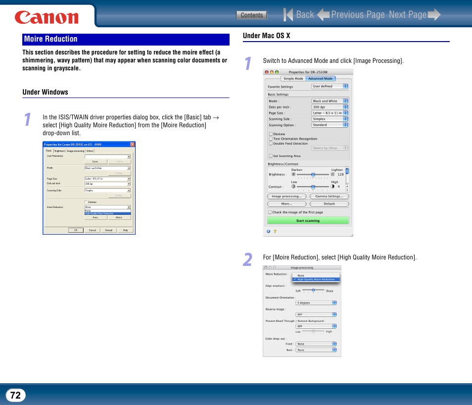 Moire reduction | Canon DR-2510M User Manual | Page 72 / 118