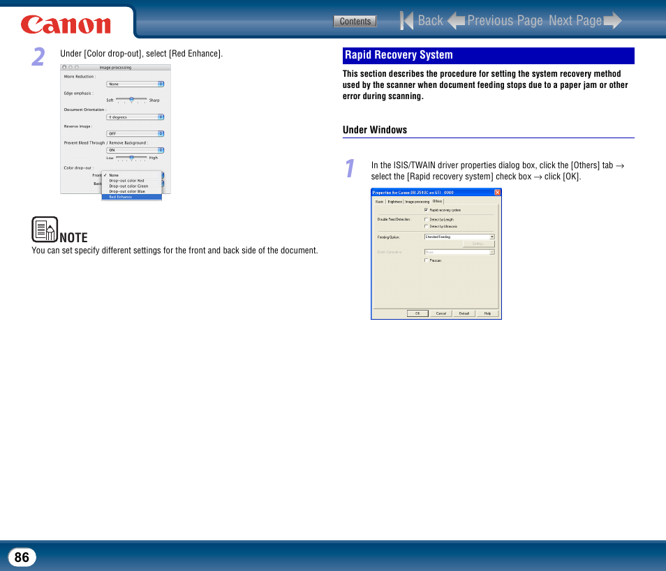 Rapid recovery system | Canon DR-2510M User Manual | Page 86 / 118