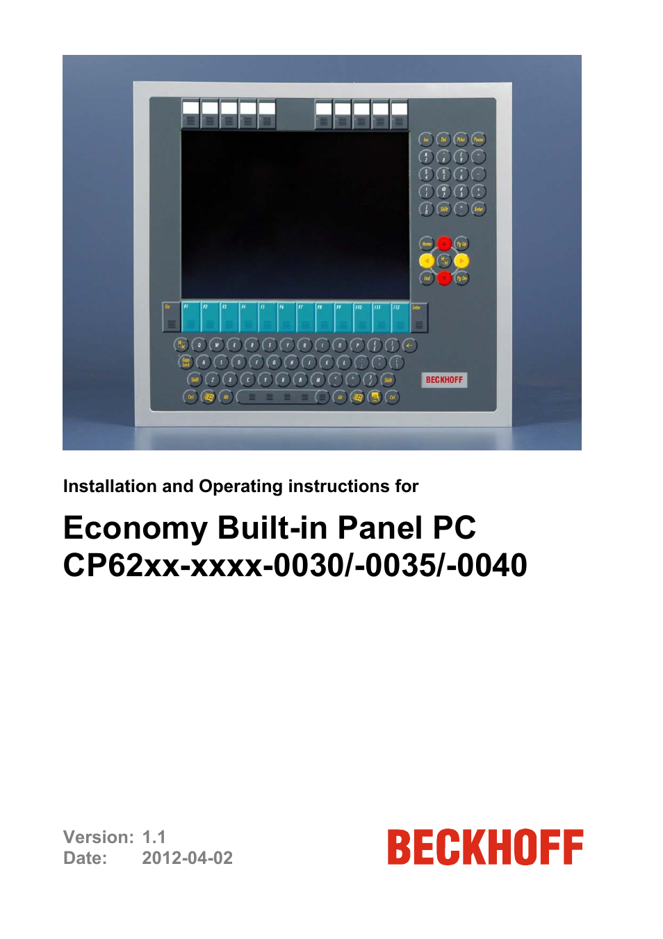 BECKHOFF CP62xx-xxxx-0030 User Manual | 31 pages