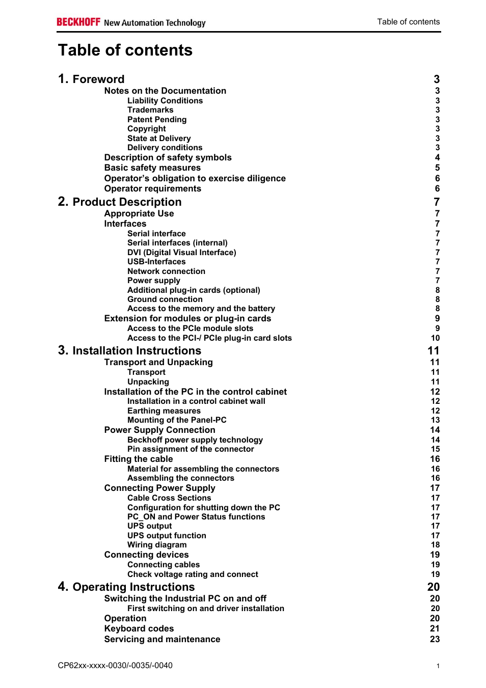 BECKHOFF CP62xx-xxxx-0030 User Manual | Page 2 / 31