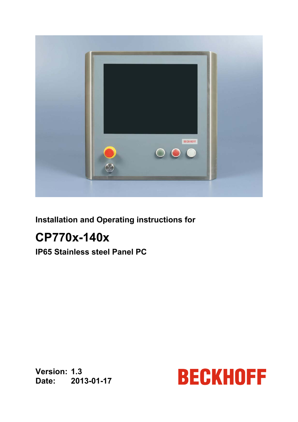 BECKHOFF CP770x-140x User Manual | 38 pages