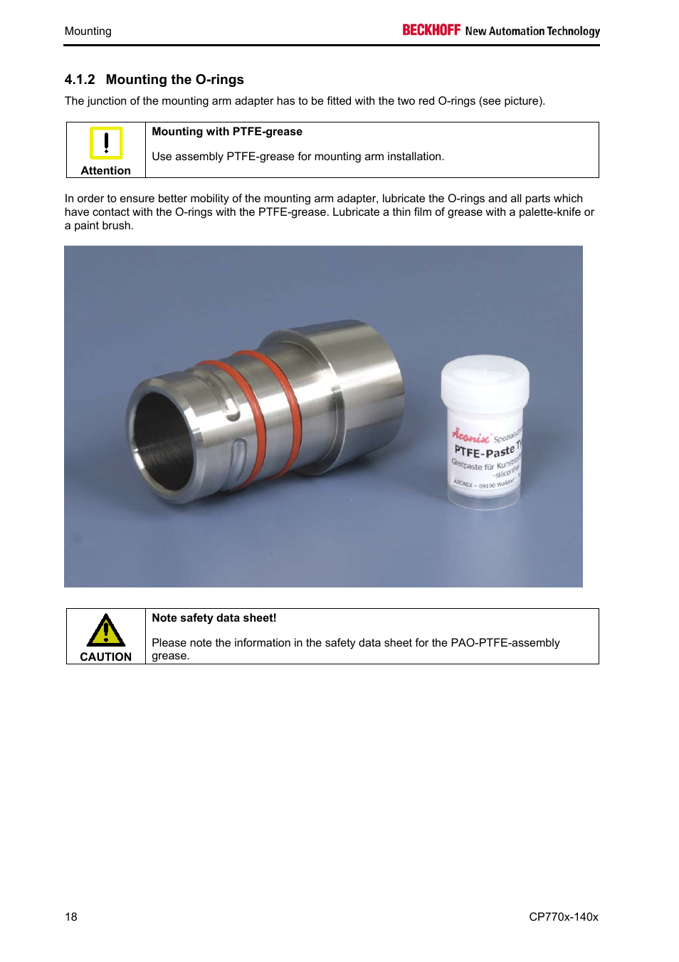 Mounting the o-rings, 2 mounting the o-rings | BECKHOFF CP770x-140x User Manual | Page 20 / 38