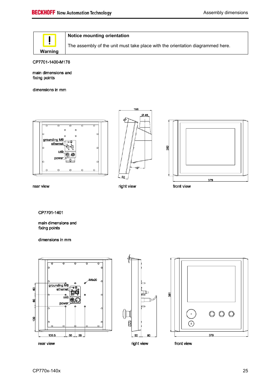 BECKHOFF CP770x-140x User Manual | Page 27 / 38