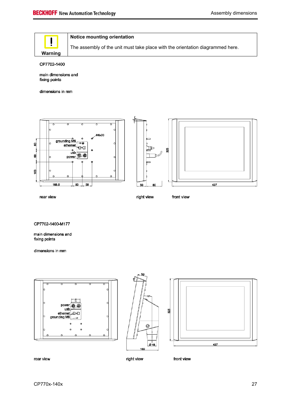 BECKHOFF CP770x-140x User Manual | Page 29 / 38