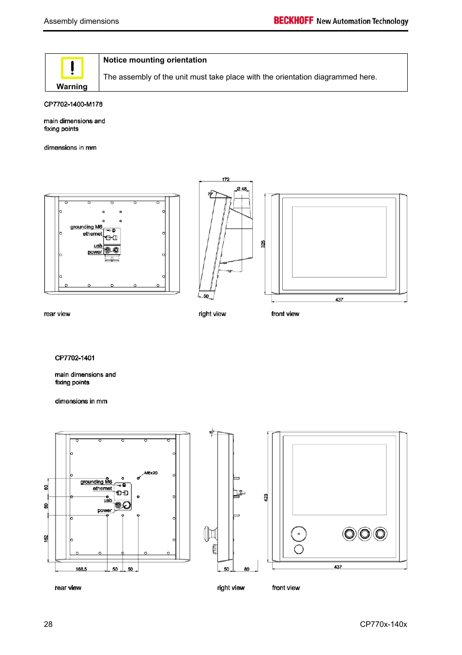 BECKHOFF CP770x-140x User Manual | Page 30 / 38