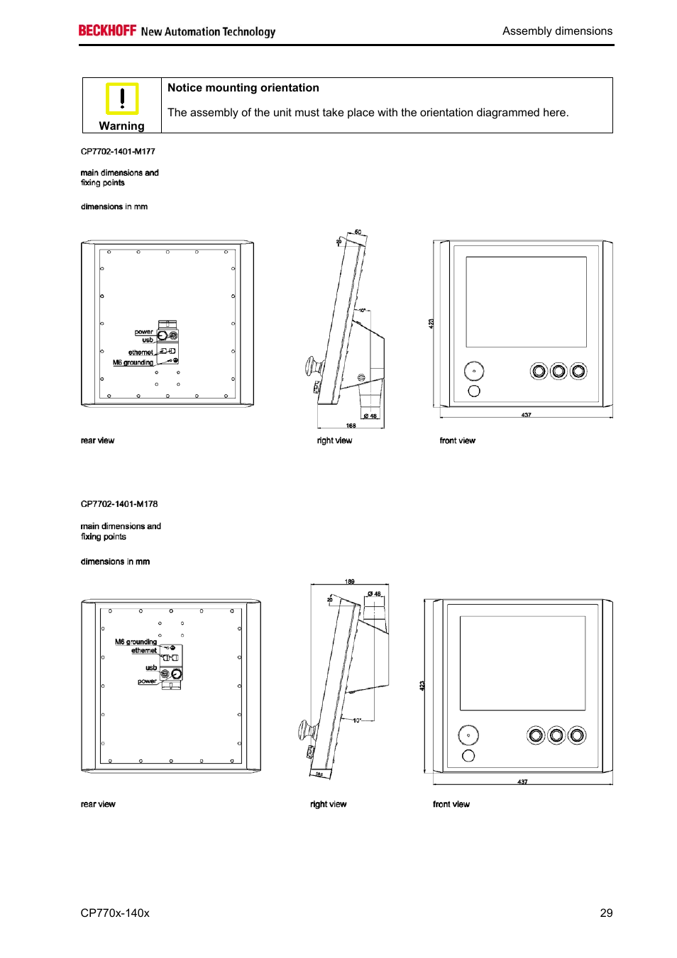 BECKHOFF CP770x-140x User Manual | Page 31 / 38