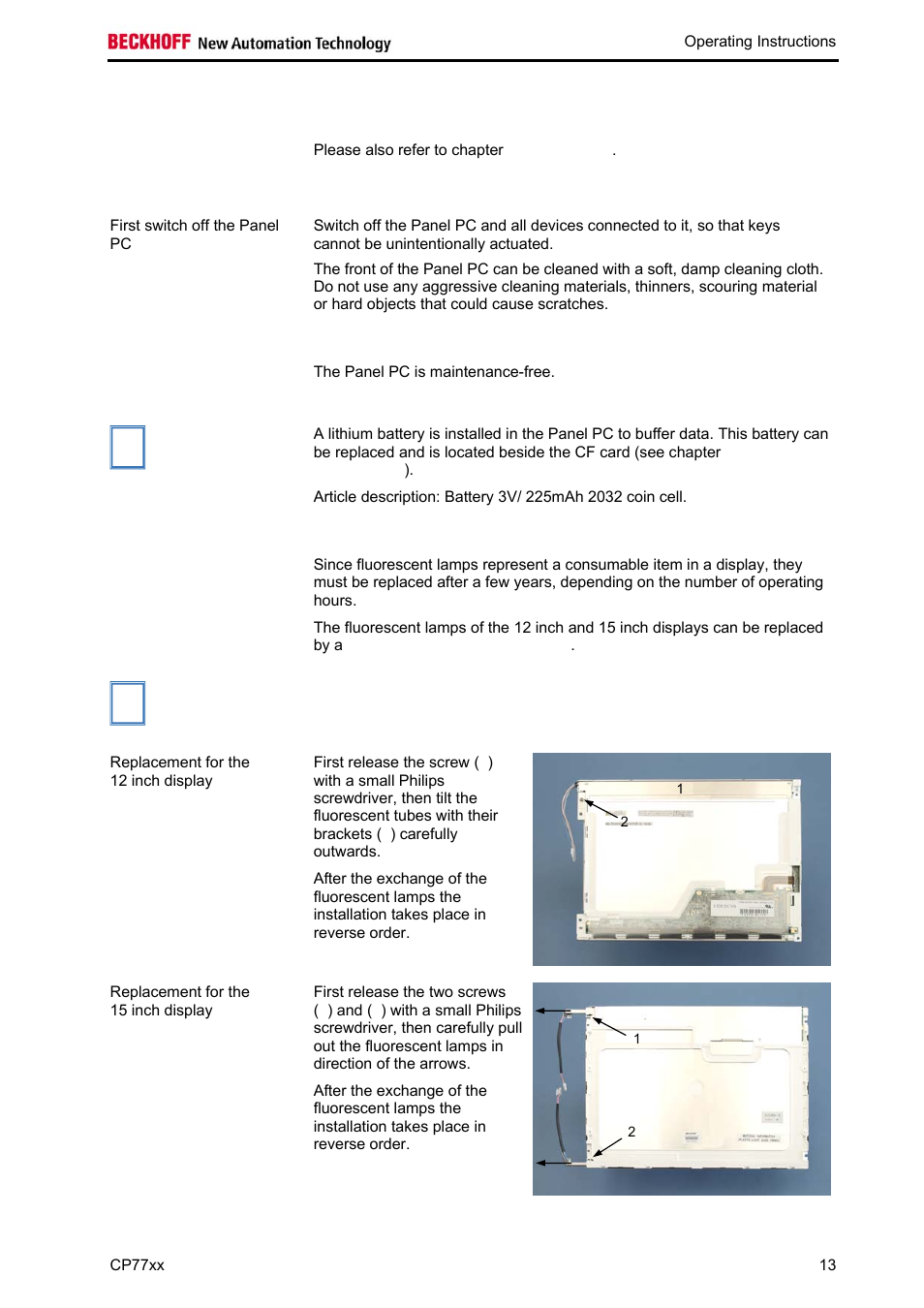 Servicing and maintenance | BECKHOFF CP77xx User Manual | Page 15 / 19