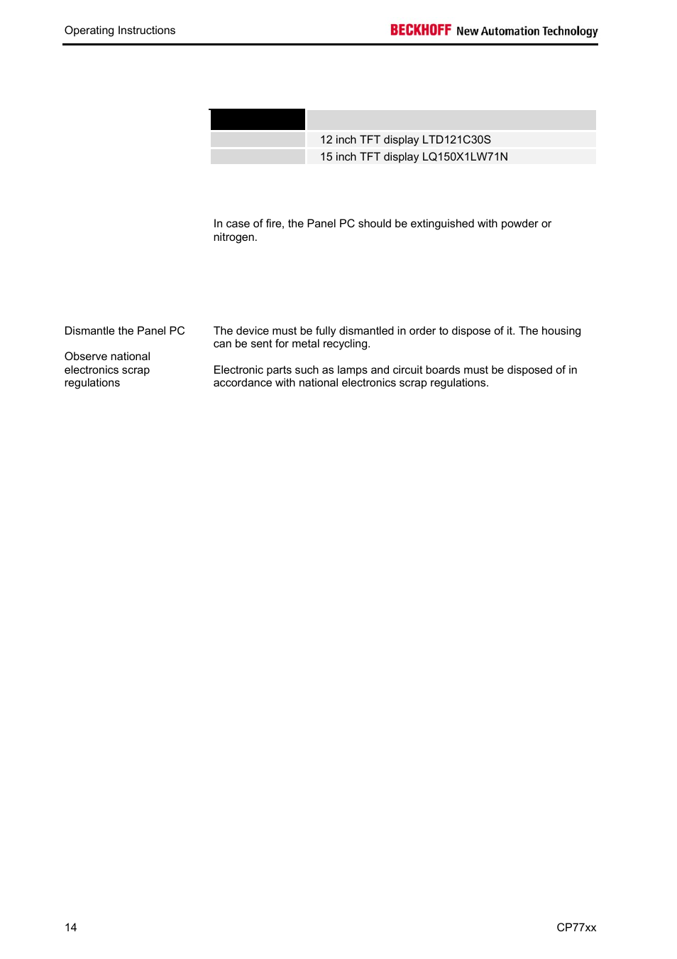 Emergency procedures, Shutting down | BECKHOFF CP77xx User Manual | Page 16 / 19