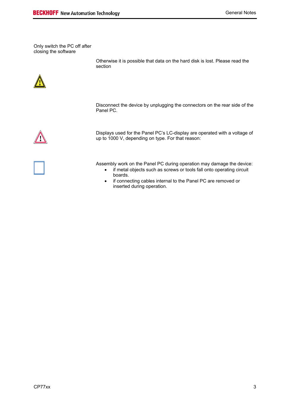 Basic safety measures | BECKHOFF CP77xx User Manual | Page 5 / 19