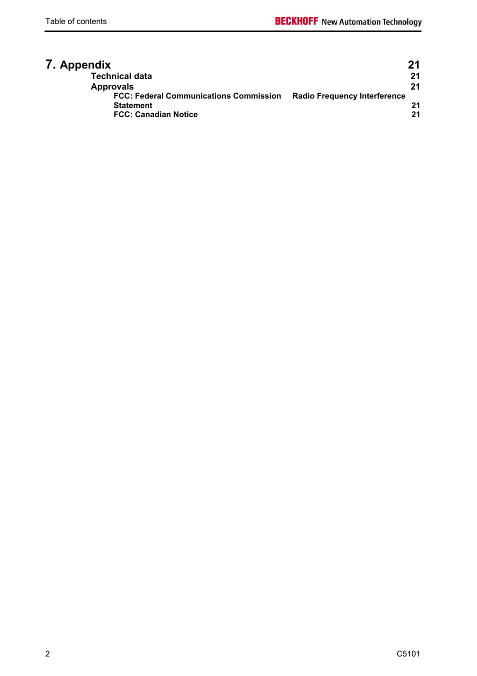 Appendix 21 | BECKHOFF C5101 User Manual | Page 4 / 23