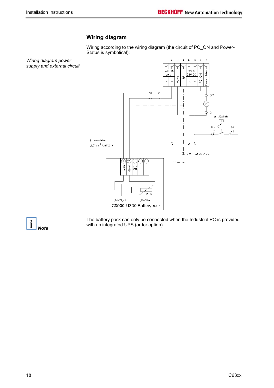 Wiring diagram | BECKHOFF C63xx-0030 User Manual | Page 20 / 34