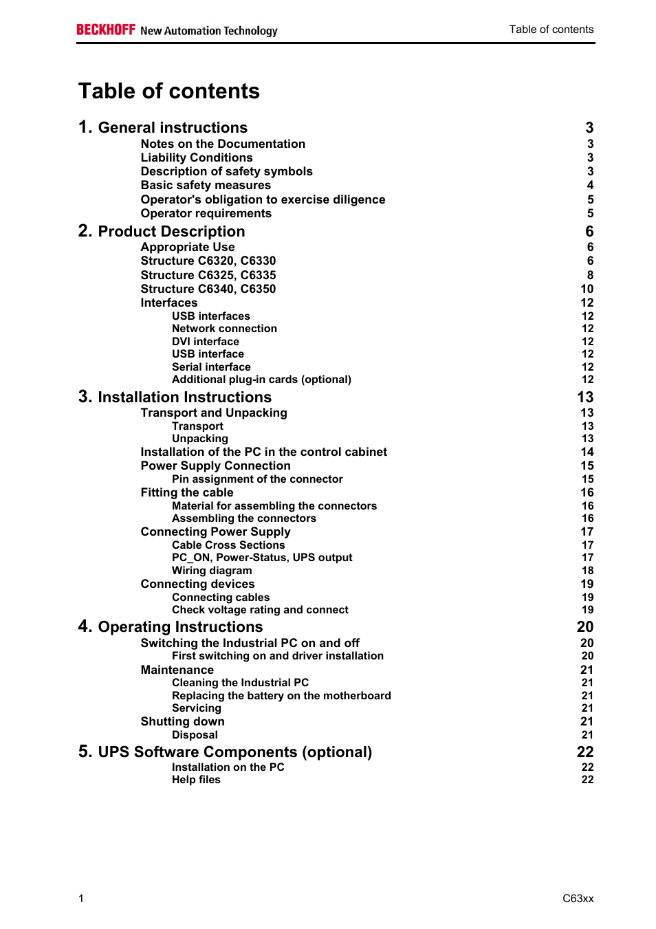 BECKHOFF C63xx-0030 User Manual | Page 3 / 34