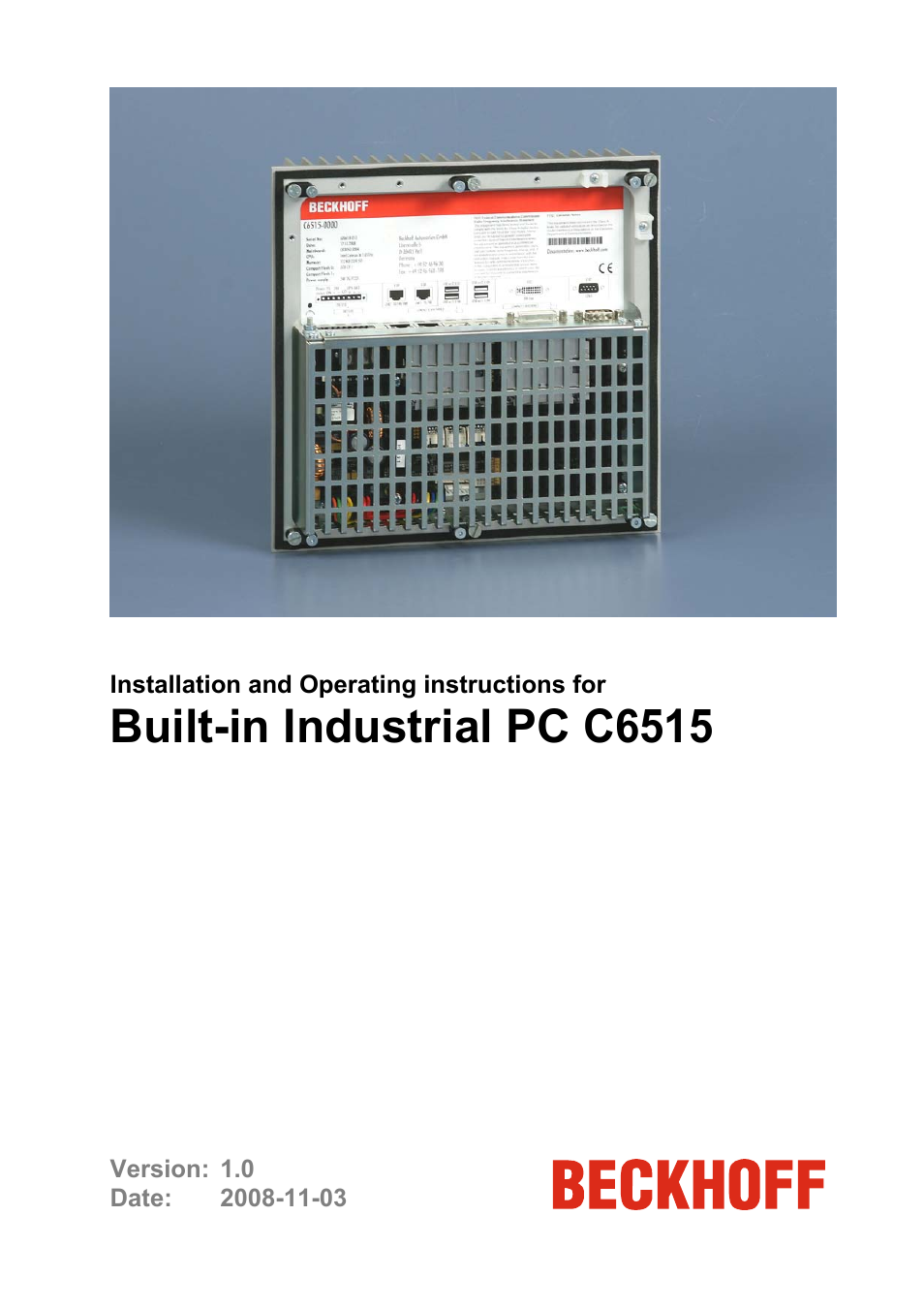 BECKHOFF C6515 User Manual | 25 pages