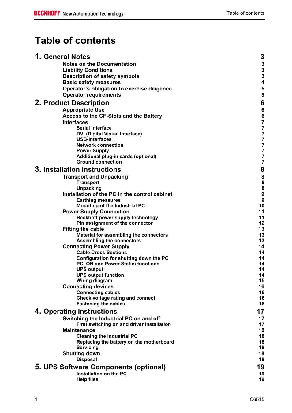 BECKHOFF C6515 User Manual | Page 3 / 25