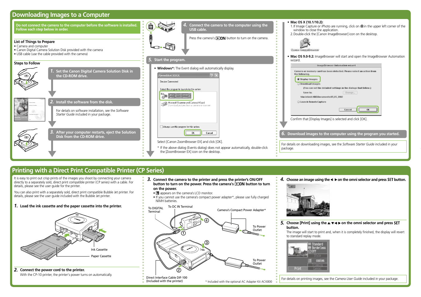 Downloading images to a computer | Canon A300 User Manual | Page 2 / 2