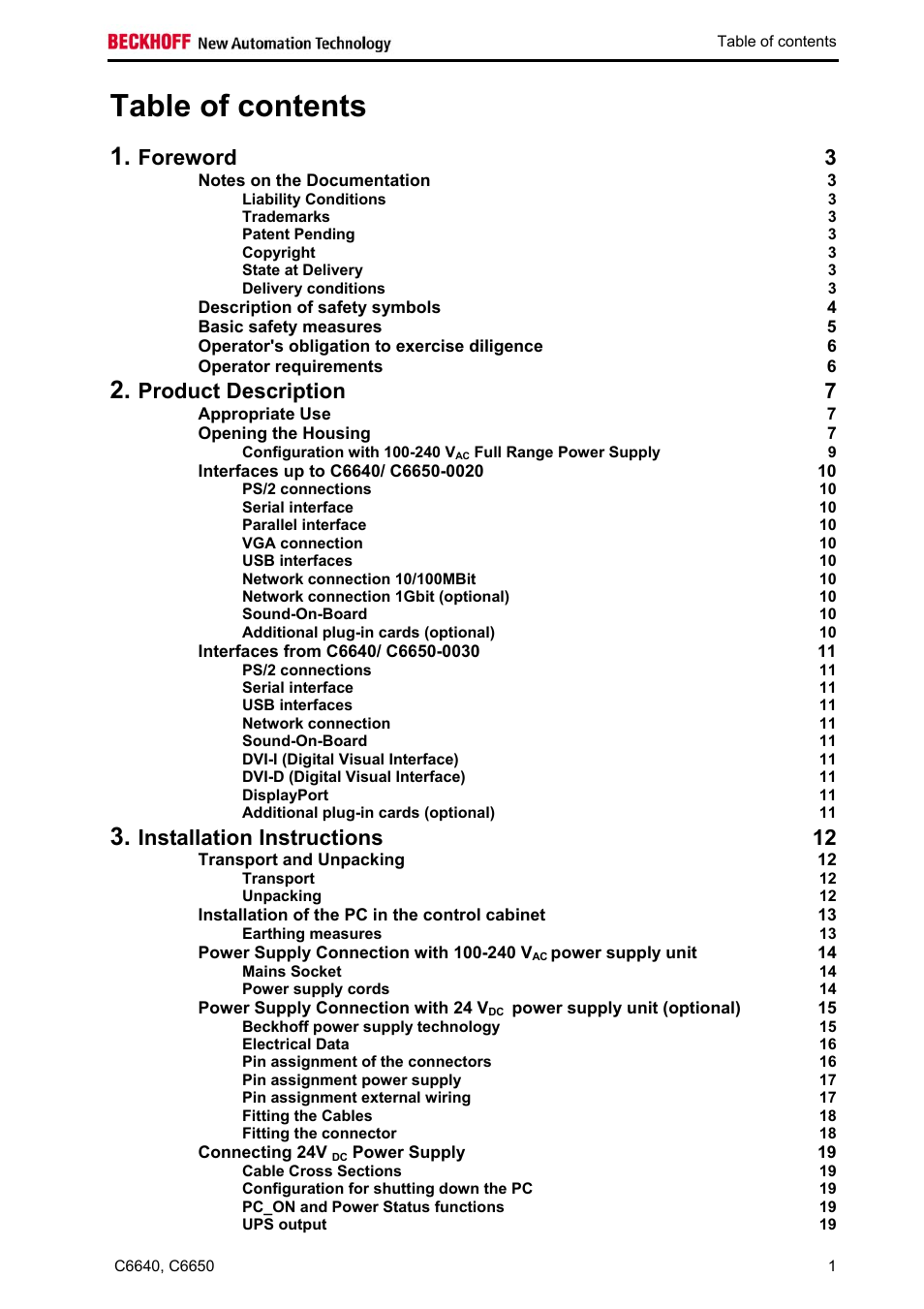 BECKHOFF C6640 User Manual | Page 3 / 33