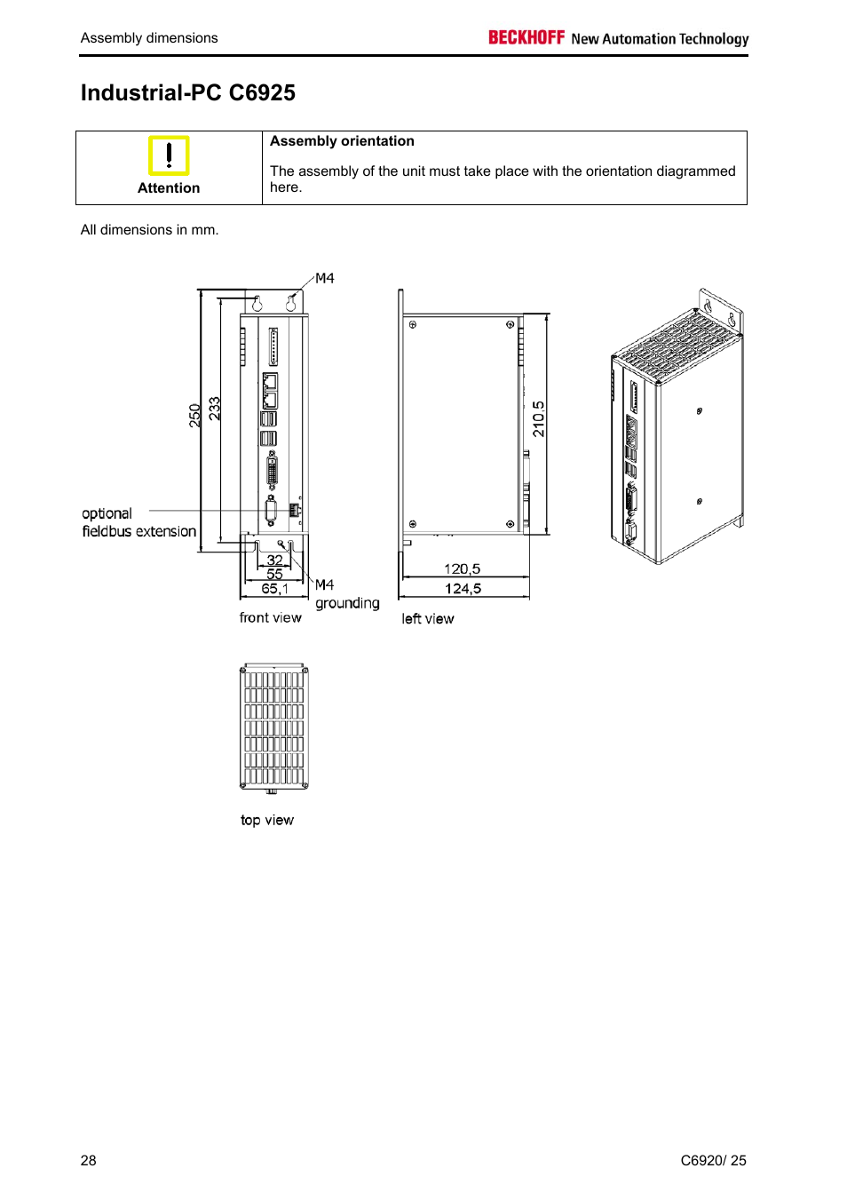 Industrial-pc c6925 | BECKHOFF C6920 User Manual | Page 30 / 32