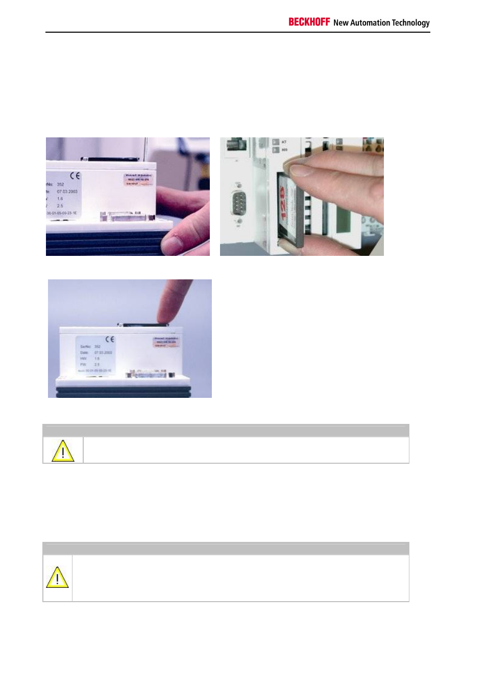 Compact flash slot, Compact-flash card | BECKHOFF CX1000 User Manual | Page 16 / 50