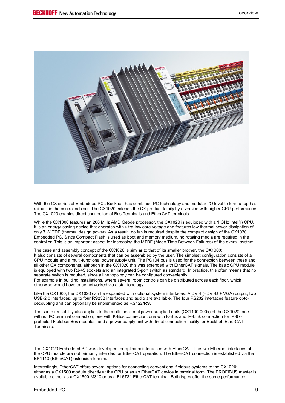 System overview | BECKHOFF CX1020 User Manual | Page 11 / 123