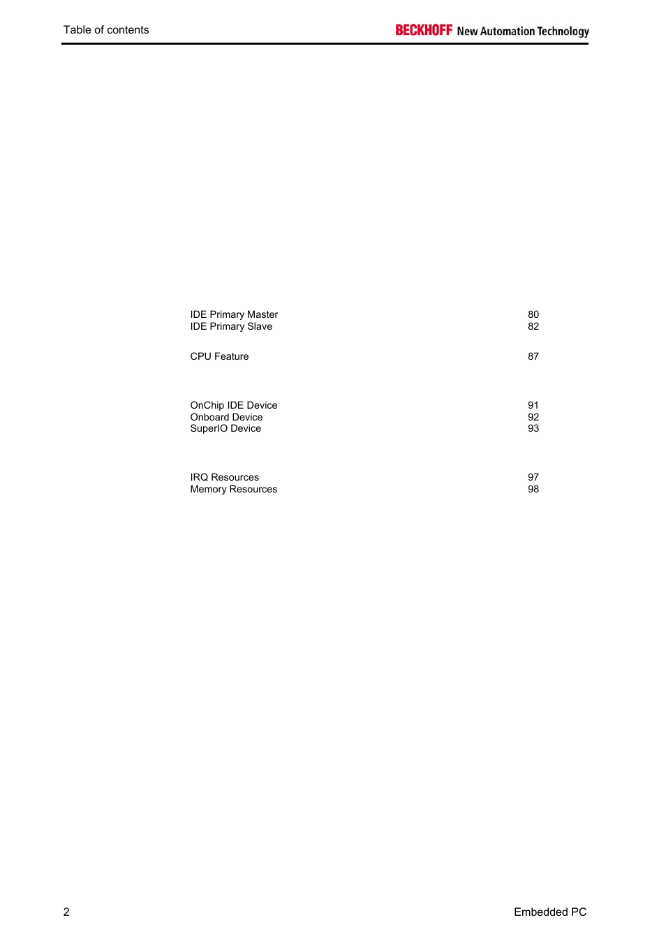 Transport 58, Assembly and connecting 59, Error handling and diagnostics 102 | Decomissioning 117, Appendix 119 | BECKHOFF CX1020 User Manual | Page 4 / 123