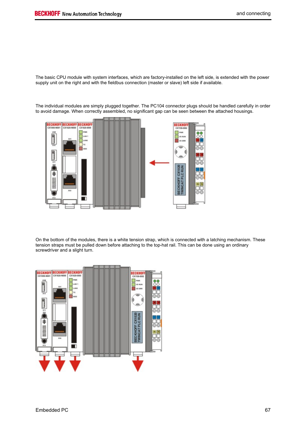 Mechanical assembly of the basic module | BECKHOFF CX1020 User Manual | Page 69 / 123