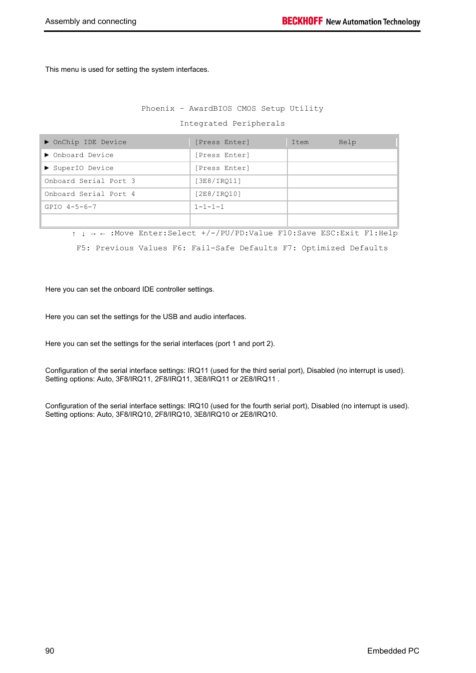 Integrated peripherals | BECKHOFF CX1020 User Manual | Page 92 / 123