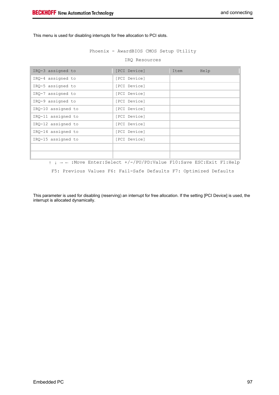 Irq resources | BECKHOFF CX1020 User Manual | Page 99 / 123