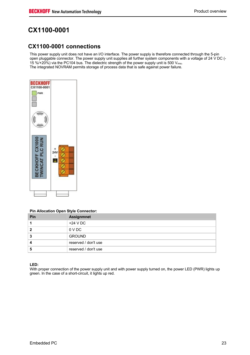 BECKHOFF CX1100-000x User Manual | Page 25 / 66