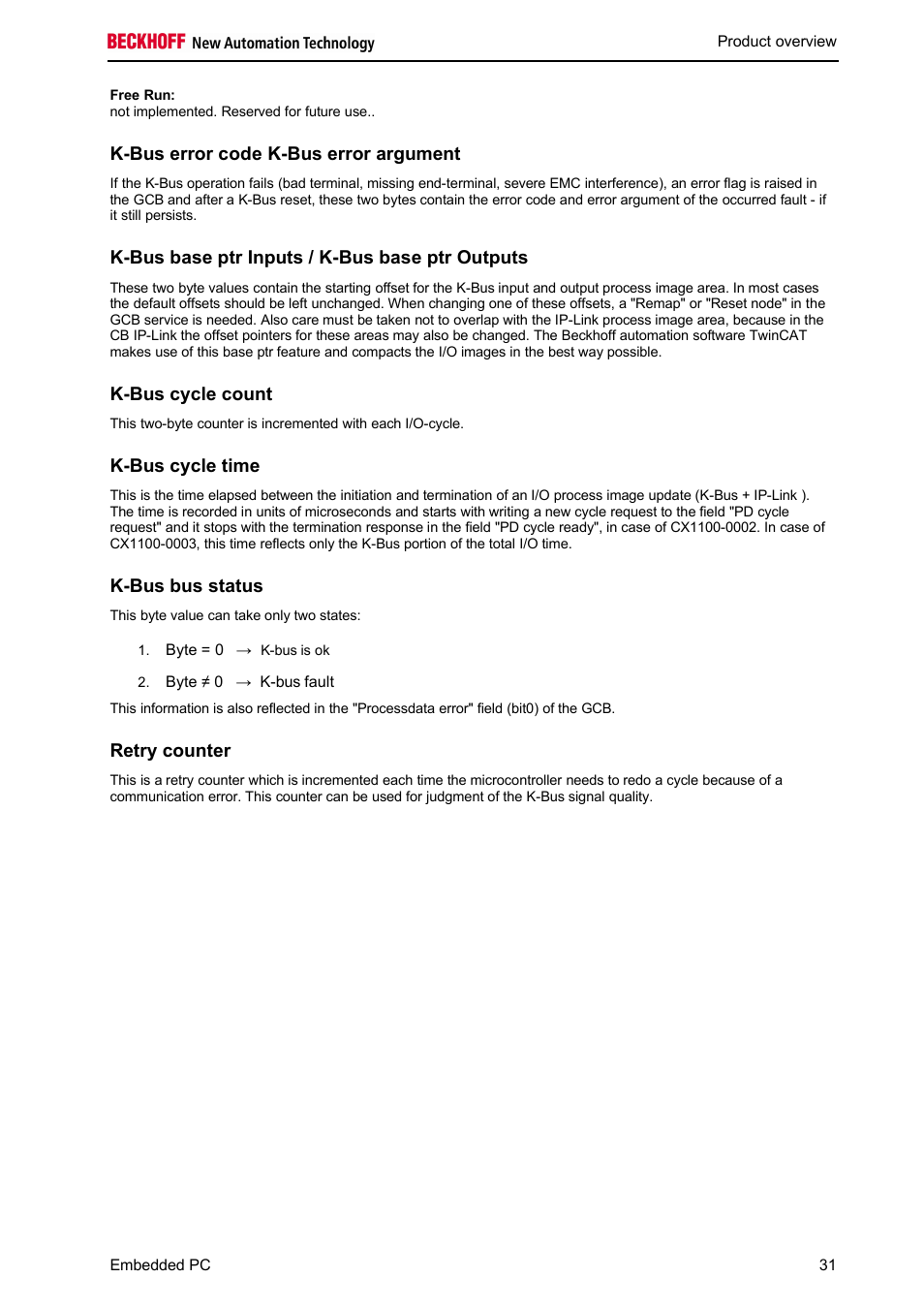 BECKHOFF CX1100-000x User Manual | Page 33 / 66