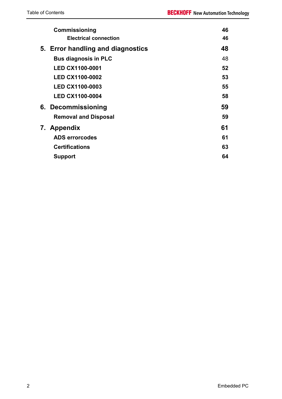 BECKHOFF CX1100-000x User Manual | Page 4 / 66