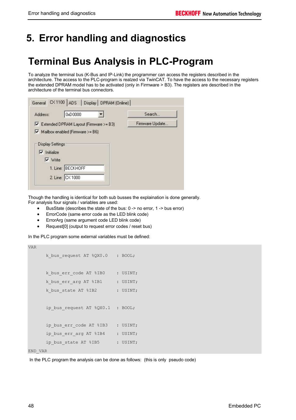 BECKHOFF CX1100-000x User Manual | Page 50 / 66