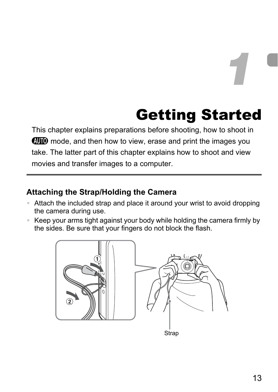 1 getting started, Getting started | Canon IXUS 120 IS User Manual | Page 13 / 161